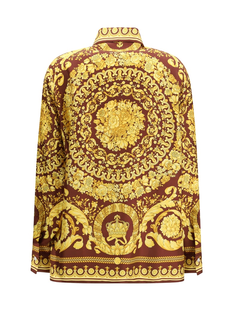 shirt printed silk burgundy/gold by Selfnex
