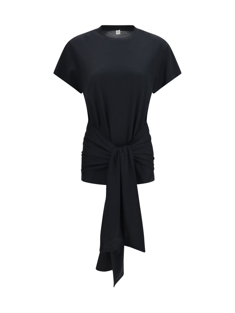 jersey t-shirt draped waist black by Selfnex