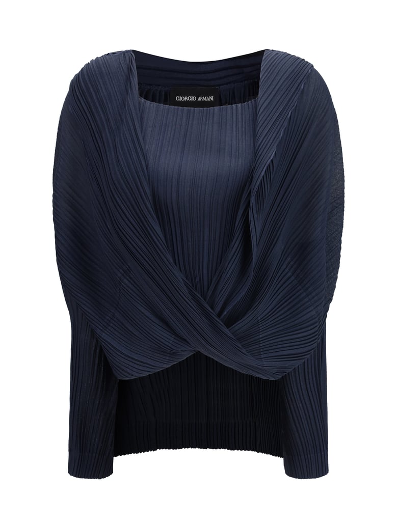 pleated blouse maritime blue by Selfnex