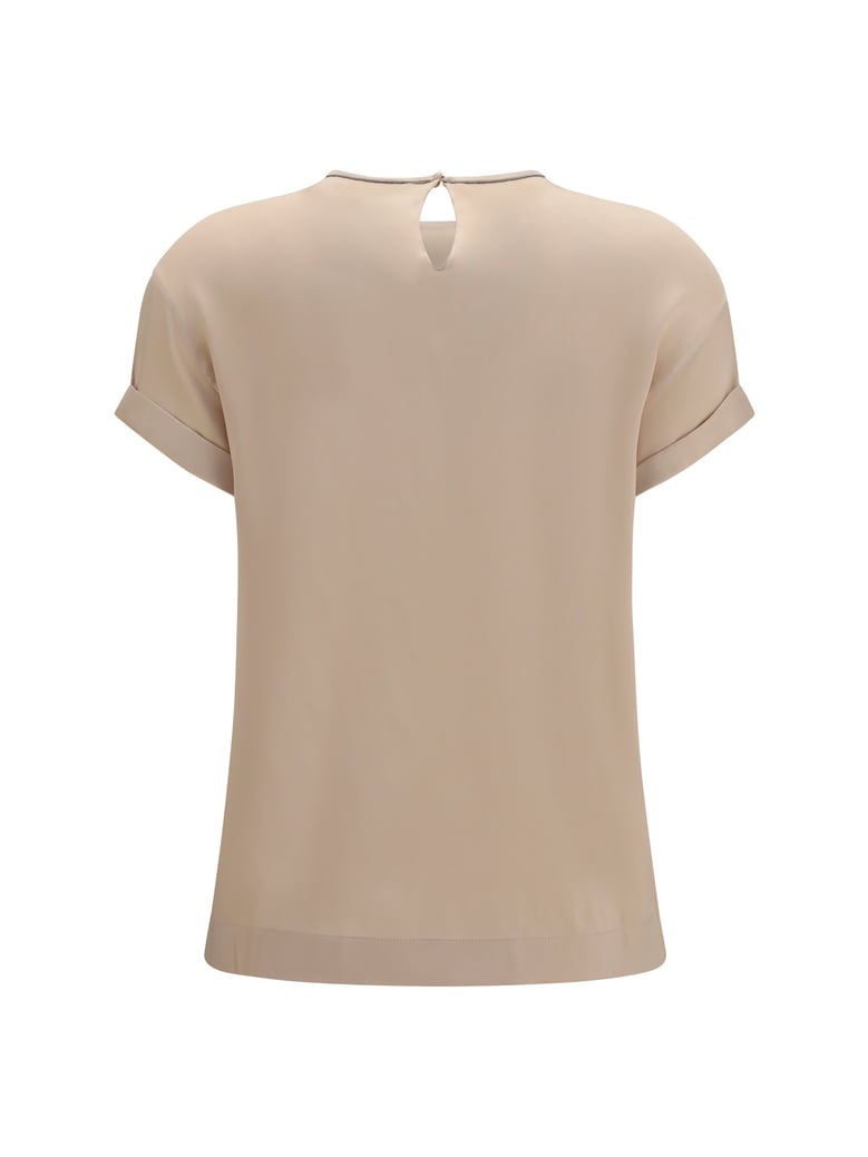 silk blouse with monili chain by Selfnex