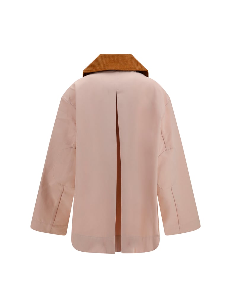 twill jacket with suede details, primrose pink by Selfnex