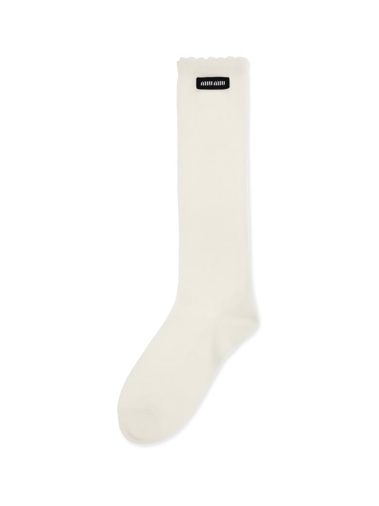 socks pointelle cotton natural by Selfnex