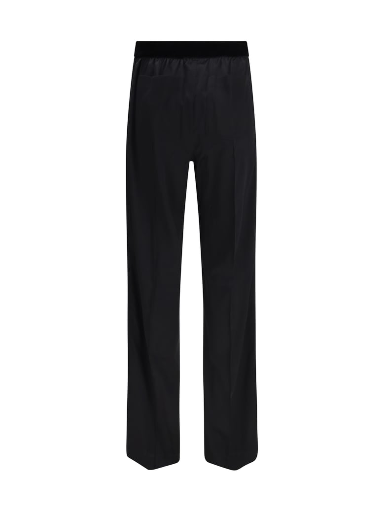 trousers stretch silk satin black by Selfnex