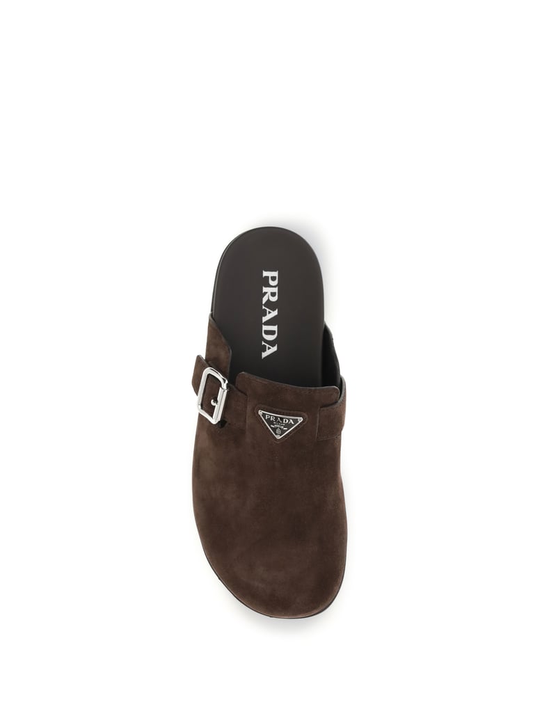 suede mules dark brown by Selfnex