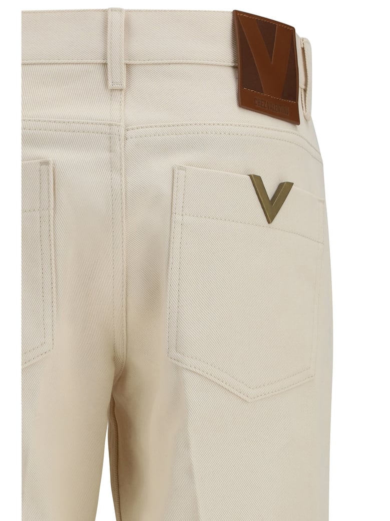 five-pocket flare pants ivory by Selfnex