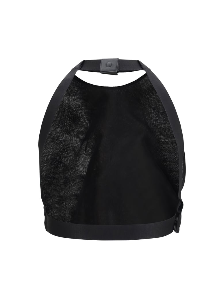 cropped top fumetto black silk by Selfnex