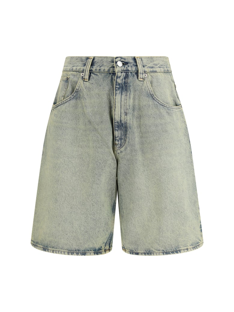 bermuda shorts super wide denim light vintage dust by Selfnex