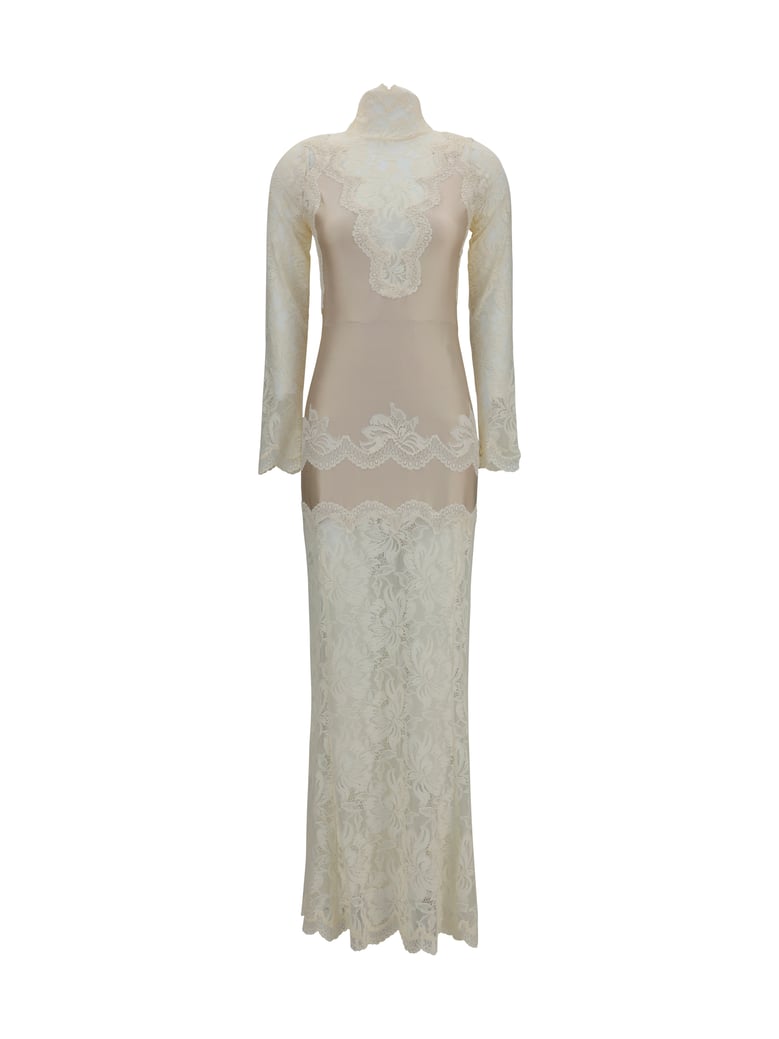 dress, lace and jersey, ivory by Selfnex
