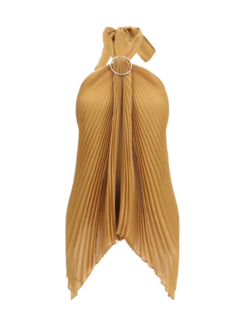 top plissé chiffon caramel by Selfnex