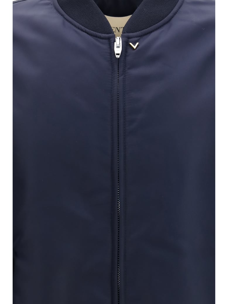 nylon ruffled jacket navy peony by Selfnex