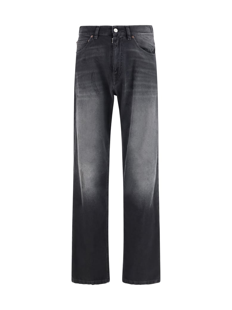 jeans straight-leg cotton black by Selfnex