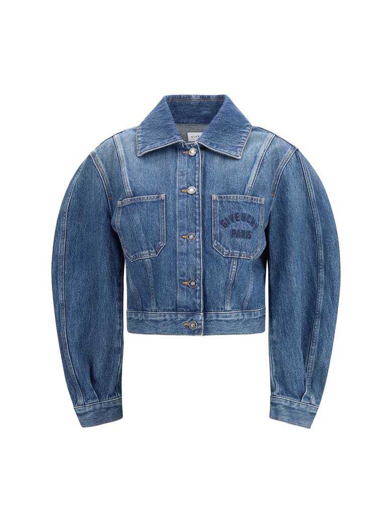 denim crop jacket medium blue by Selfnex