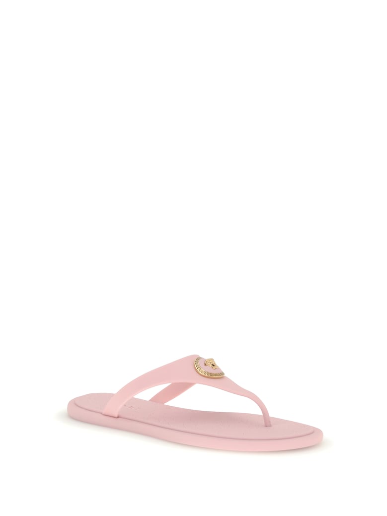 rubber thong sandals pastel pink/gold by Selfnex