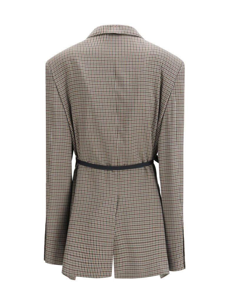 single-breasted vichy jacket khaki/brown by Selfnex