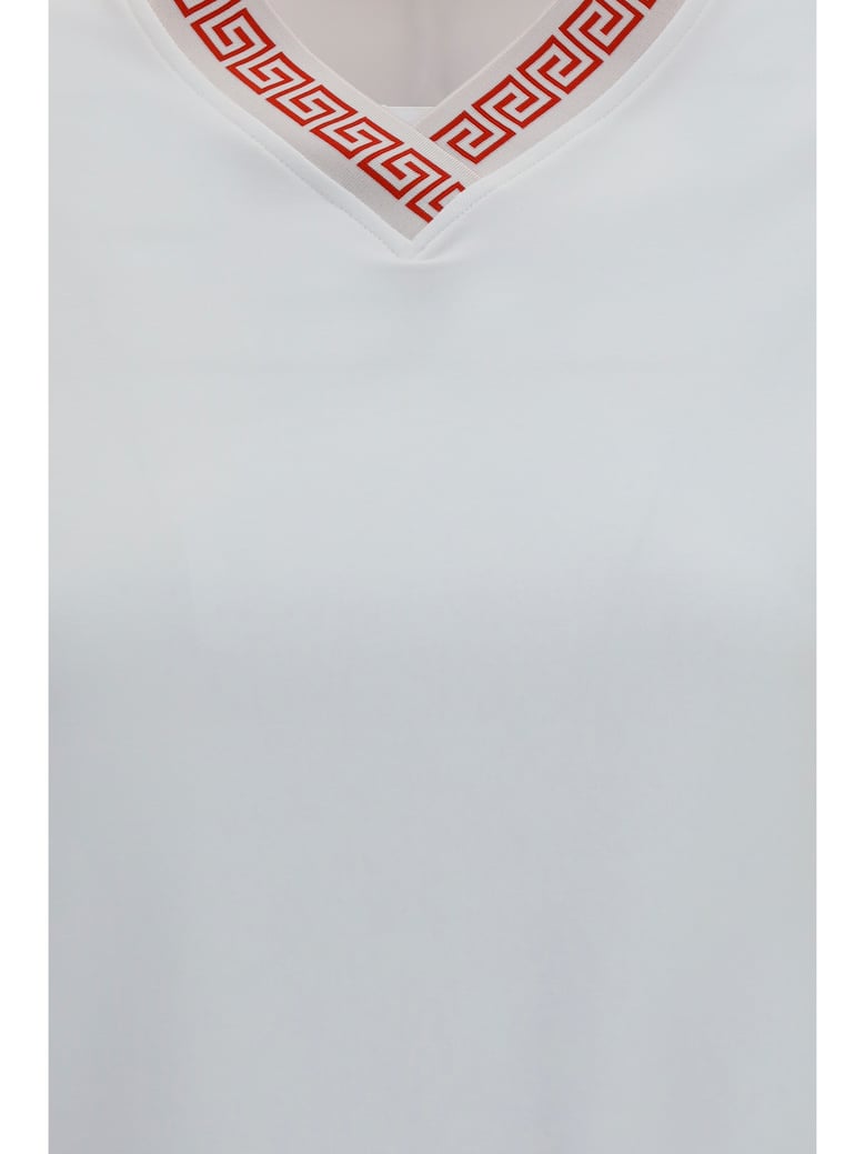 t-shirt greca v-neck optical white by Selfnex