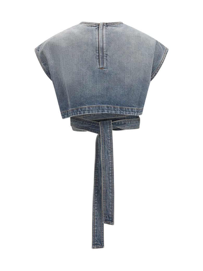 top denim belt faded blue by Selfnex