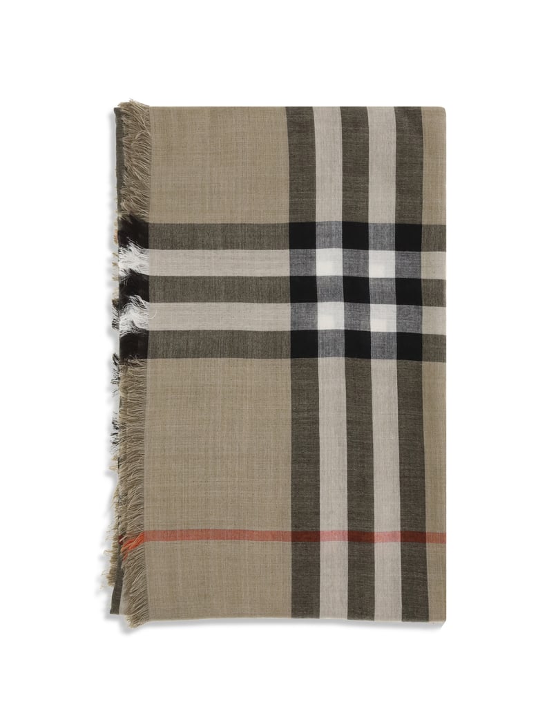 scarf reversible wool & silk sand/vole brown by Selfnex