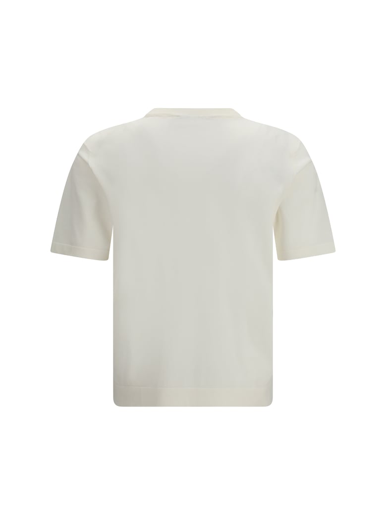 short-sleeve crewneck sweater optical white by Selfnex