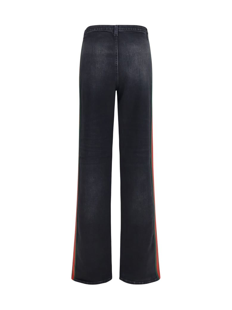 stretch cotton jeans with web stripe by Selfnex