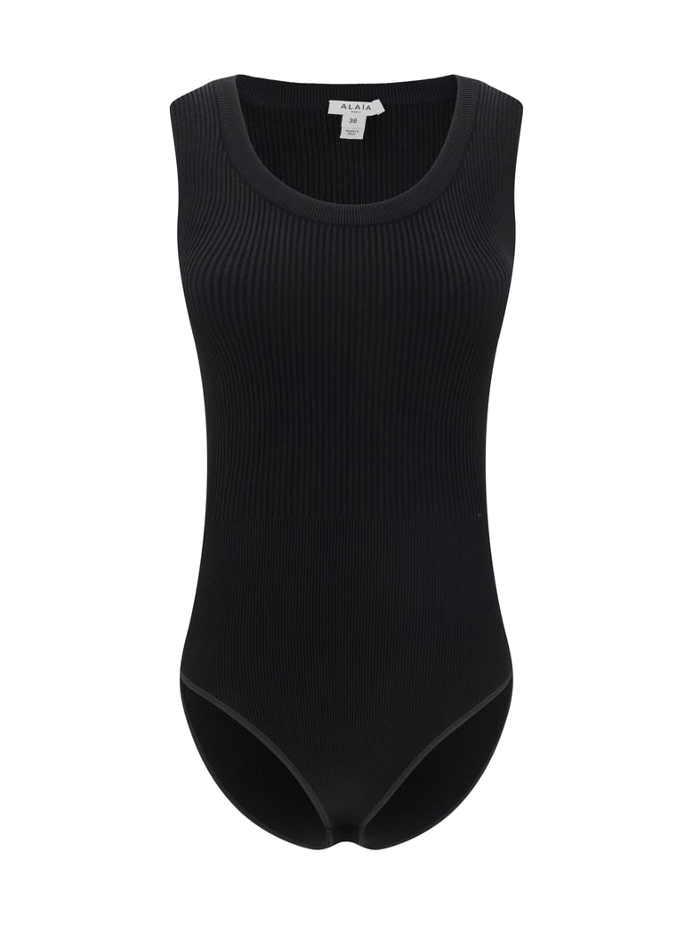 bodysuit ribbed viscose black by Selfnex