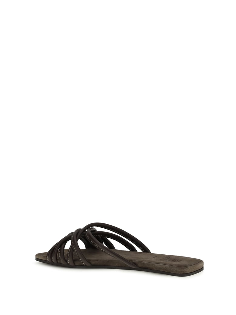 flat leather sandals by Selfnex