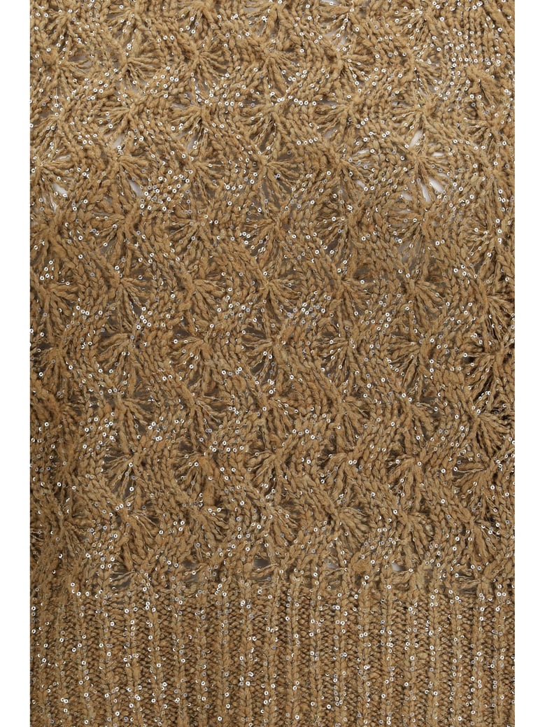 open-knit sweater sesame/camel by Selfnex