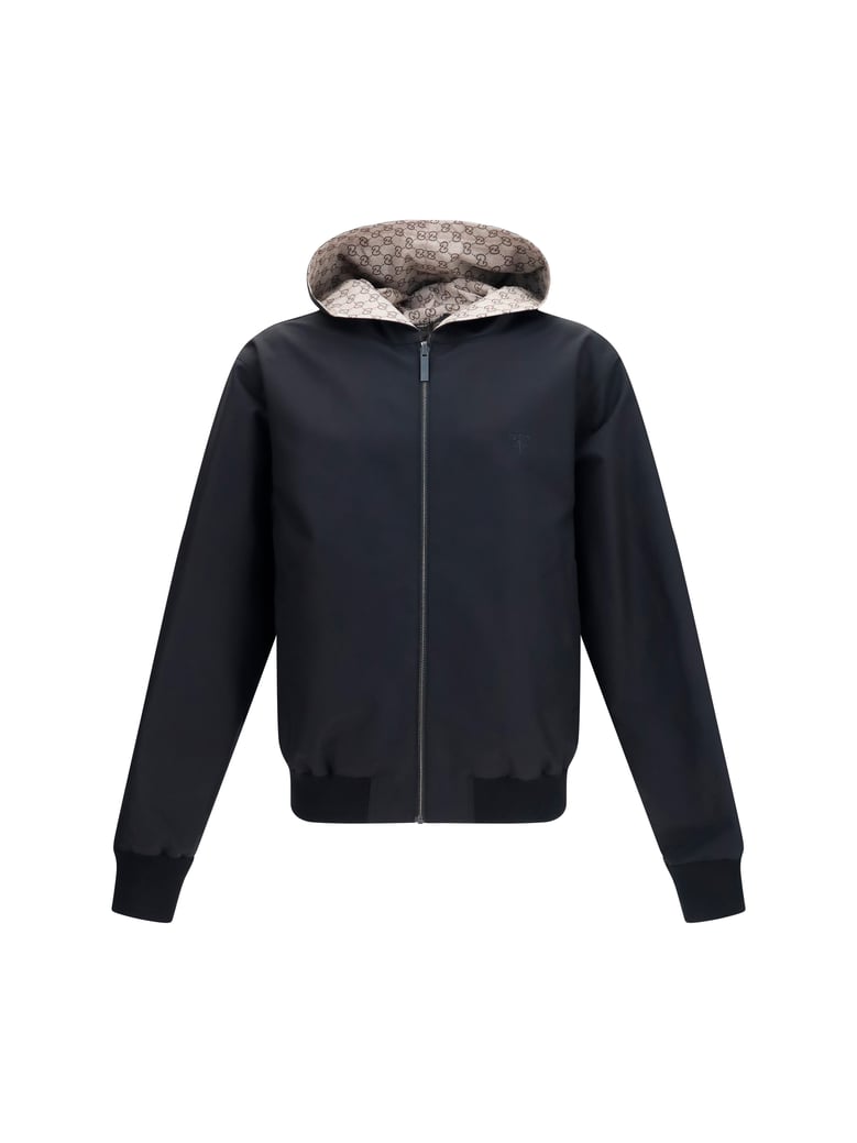 jacket reversible zip black cotton by Selfnex