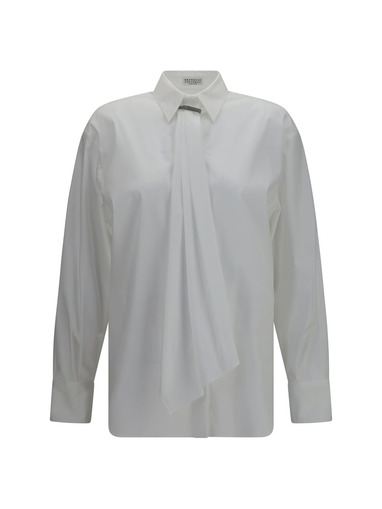 shirt with monili embellishment white by Selfnex