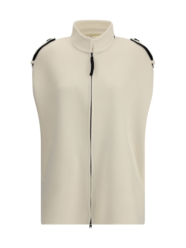 zipped cape cream/black by Selfnex