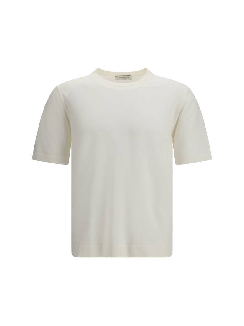 short-sleeve crewneck sweater optical white by Selfnex