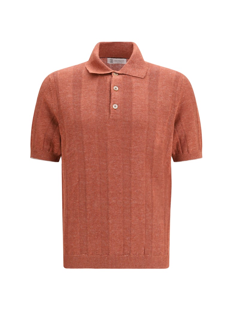 cotton polo sweater peach/beige by Selfnex
