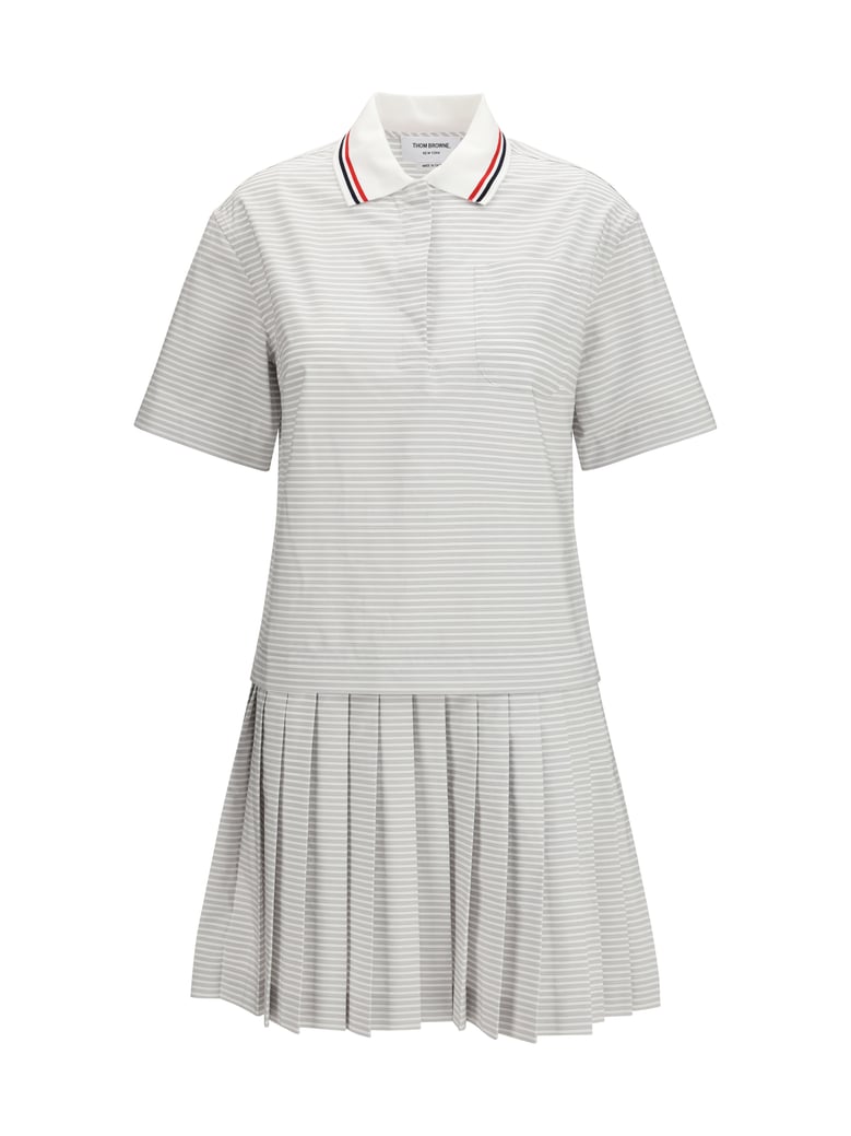 cotton polo dress medium grey by Selfnex