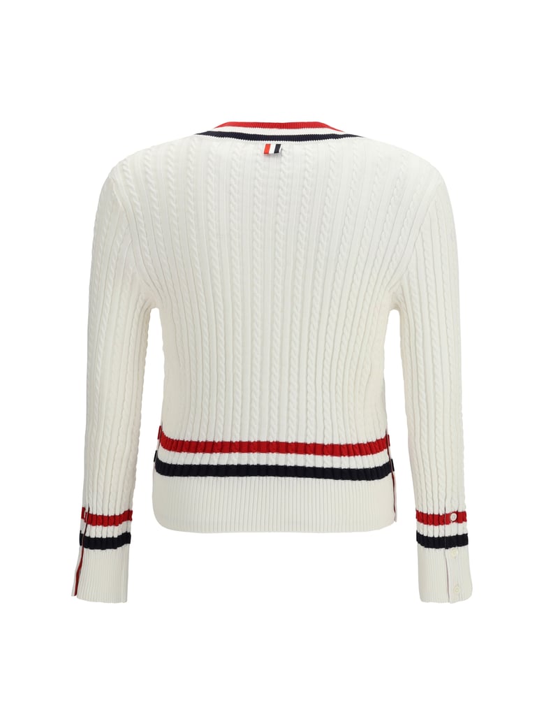 v-neck sweater white cotton by Selfnex
