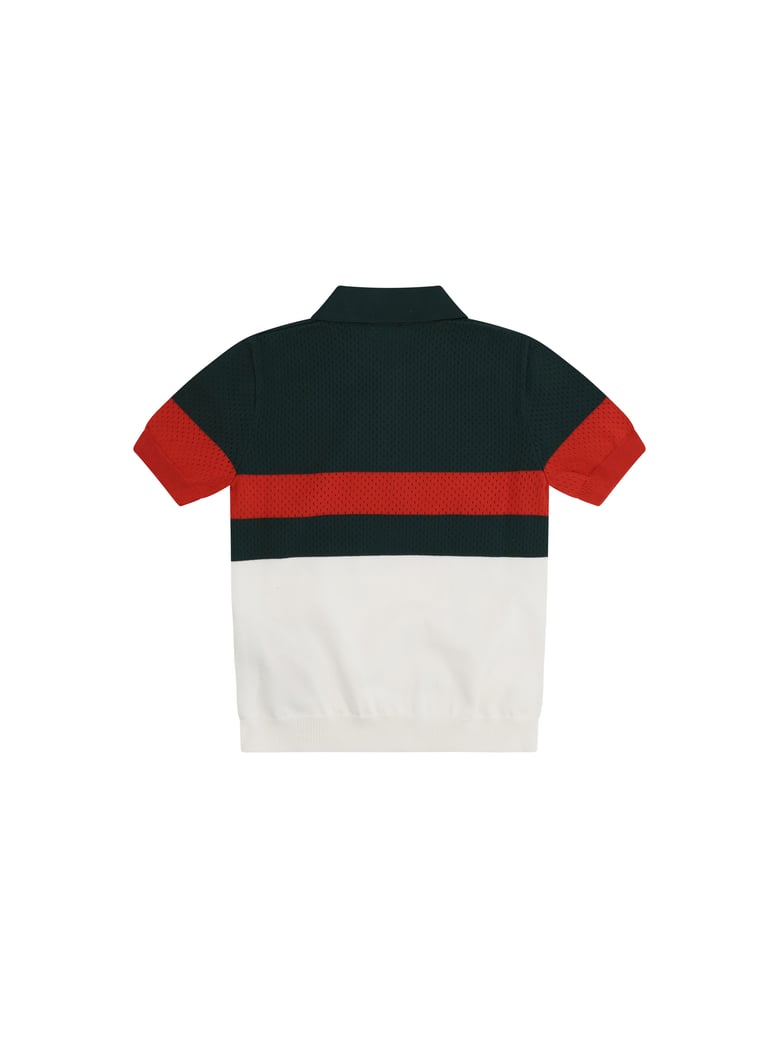 polo shirt white/green/red by Selfnex