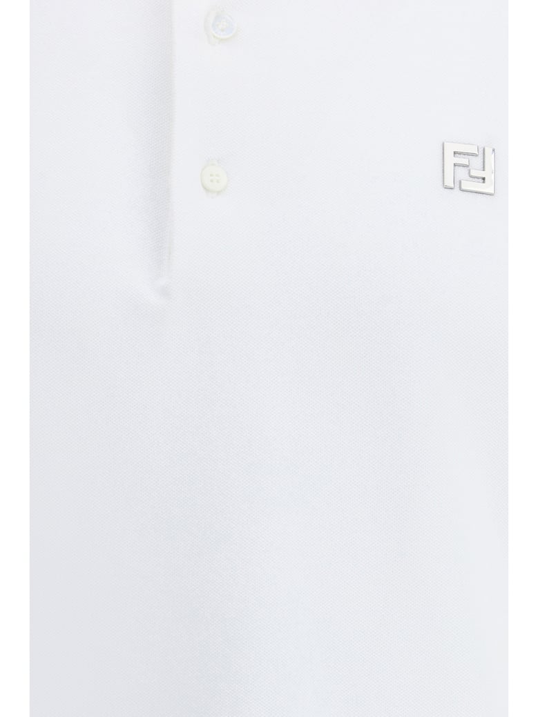 polo shirt white cotton by Selfnex