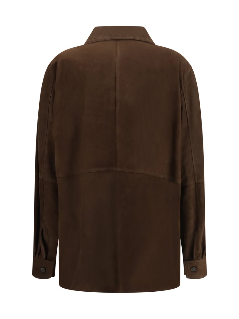 shirt jacket suede bark by Selfnex