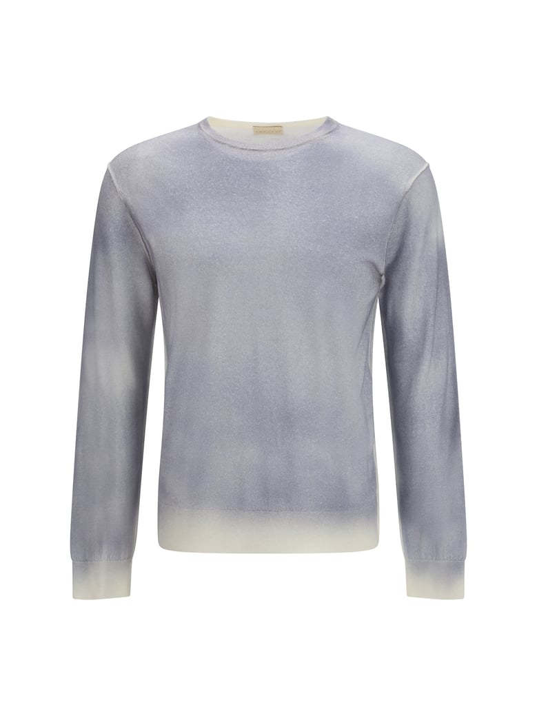 crewneck merino wool sweater white/multicolour by Selfnex
