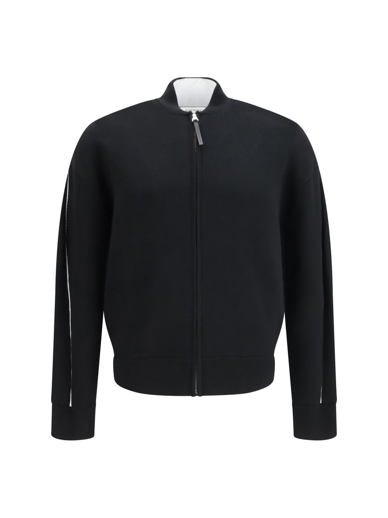 cardigan stretch wool-blend black/white by Selfnex