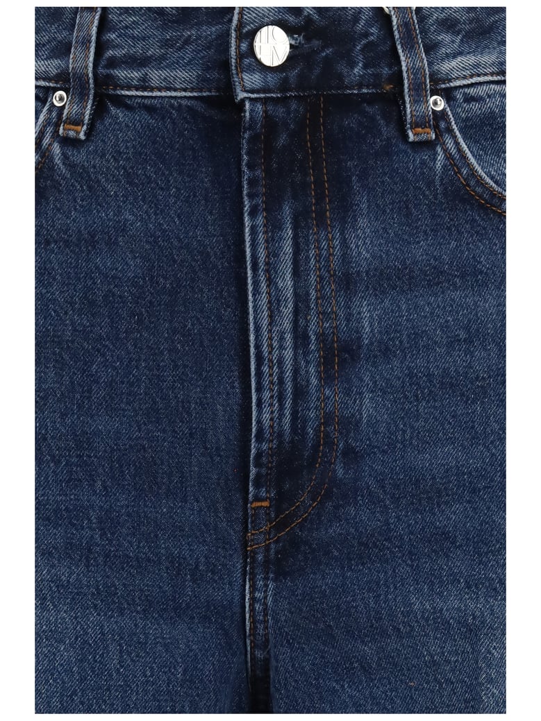 wide-leg denim jeans dark blue by Selfnex