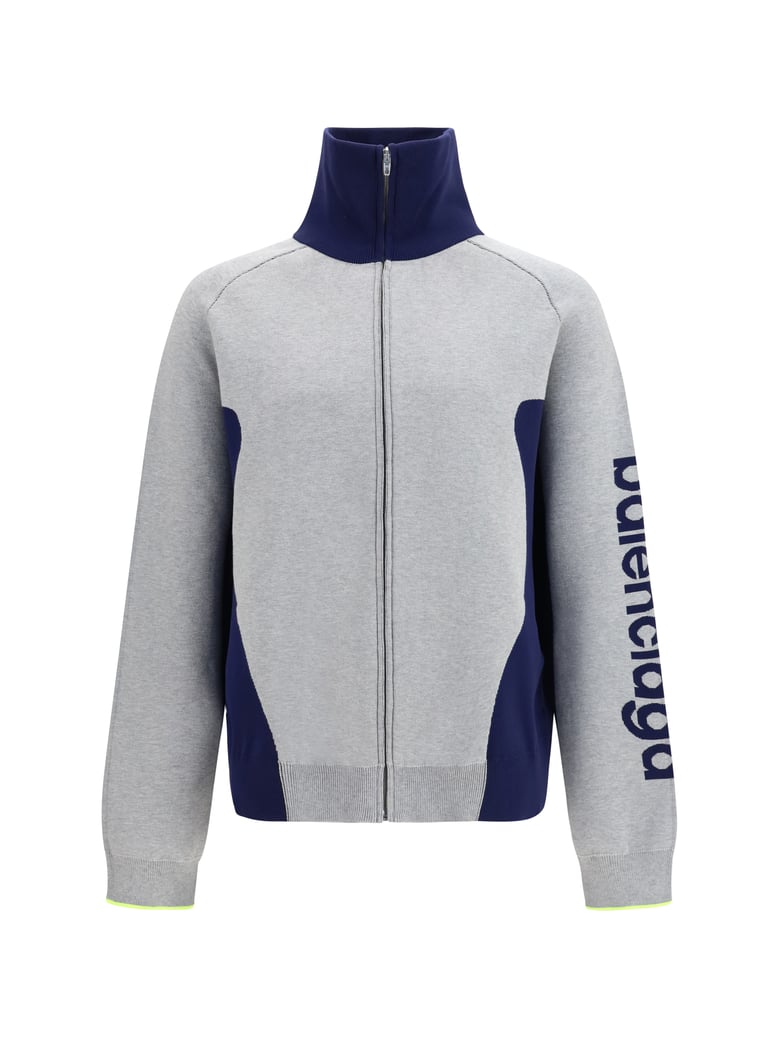 zip knit sweater bodys grey/navy by Selfnex