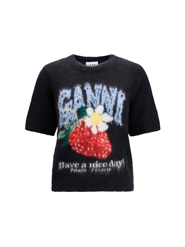 t-shirt alpaca and wool blend black by Selfnex