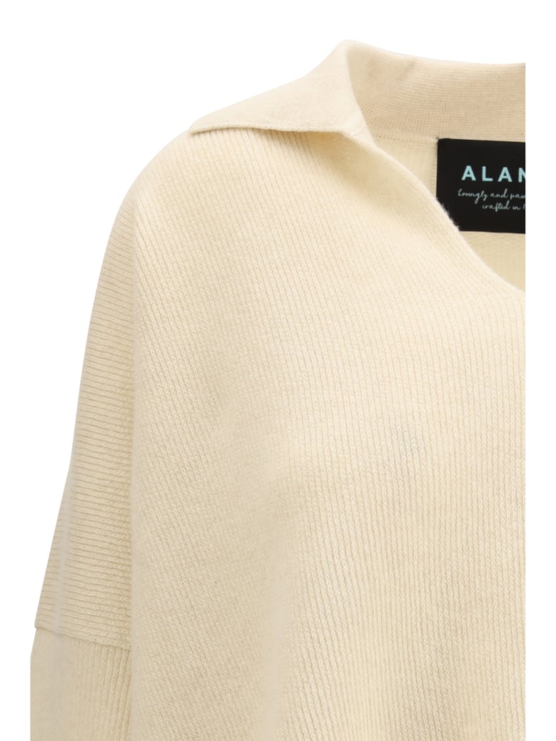 sweater with polo collar off white by Selfnex