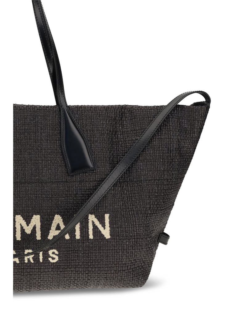 shoulder bag track black leather and raffia by Selfnex