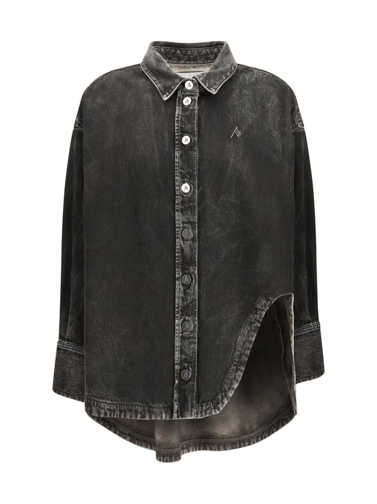 denim shirt black/white by Selfnex