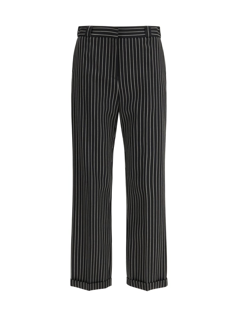 trousers striped wool-cotton black/ecru by Selfnex