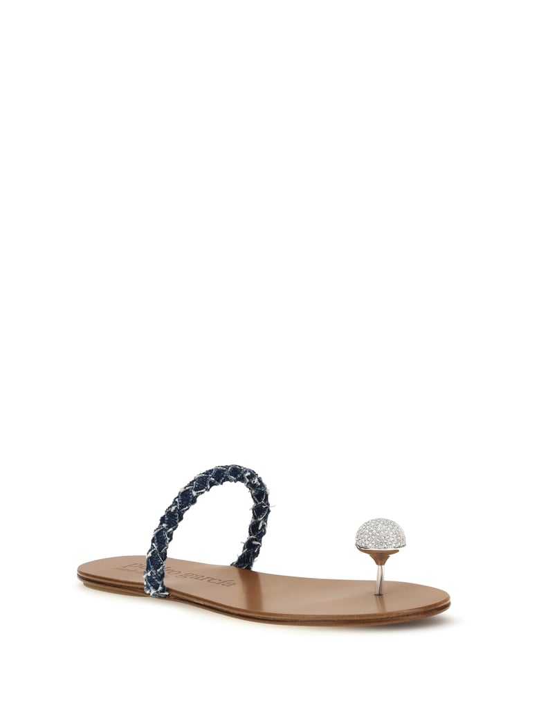 sandals jewel-embellished dark denim by Selfnex