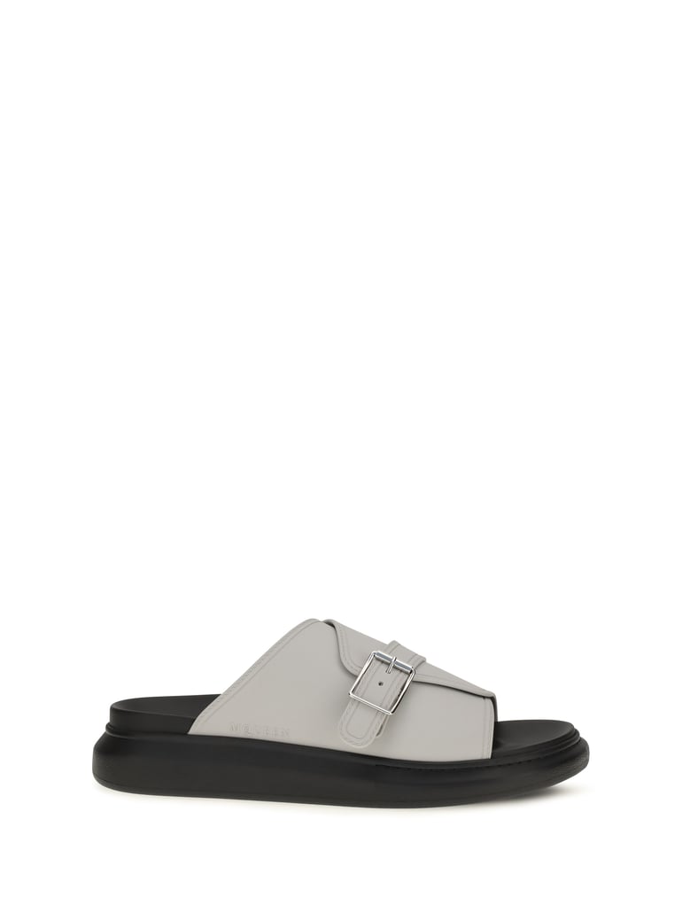 buckle slide sandals ash grey by Selfnex