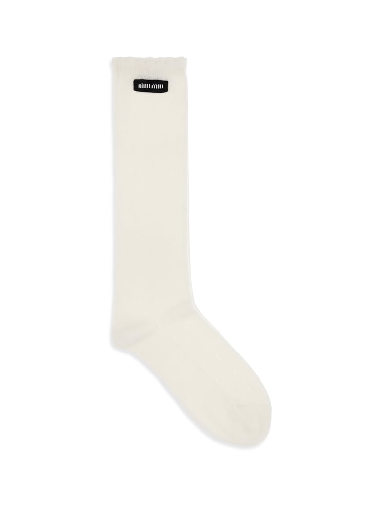 socks pointelle cotton natural by Selfnex
