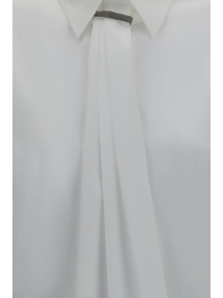 shirt with monili embellishment white by Selfnex