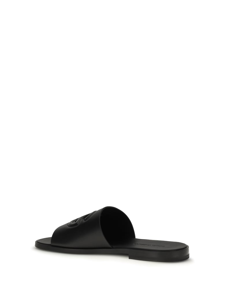 sandals embossed logo black by Selfnex